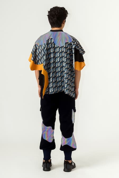 Shop Siddhant Agrawal Multi Color Poly Banana Crepe Tassels Genuine Leather Collar Ennui Kaftan at Aza Fashions Shop_Siddhant Agrawal_Multi Color Poly Banana Crepe Tassels Genuine Leather Collar Ennui Kaftan _at_Aza_Fashions