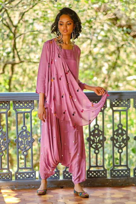 Enech Draped Kurta & Pant Set 