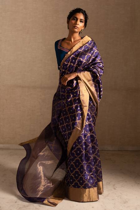 Party Wear Tapestry Purple Woven Patola Silk Saree - VJV Now - India