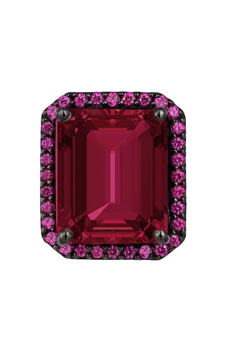 Shop DIOSA PARIS JEWELLERY Silver Plated Swarovski Zirconia Geometric Stud Earrings at Aza Fashions Shop_DIOSA PARIS JEWELLERY_Silver Plated Swarovski Zirconia Geometric Stud Earrings _at_Aza_Fashions