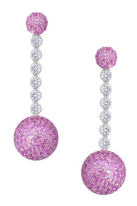 DIOSA PARIS JEWELLERY Silver Plated Swarovski Zirconia Circular Danglers 
