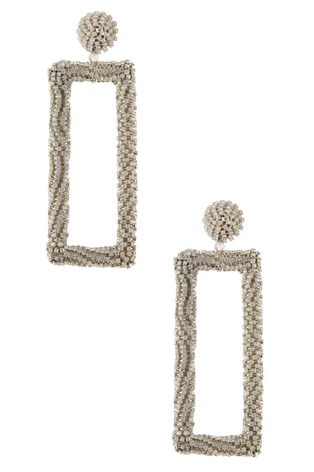 Raya by Vijeta R Crystal Rectangular Earrings 