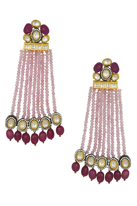 joules by radhika Gold Plated Kundan Polki Chandeliers