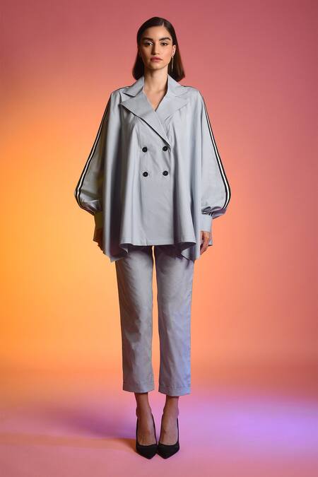 Buy Echostudio Blue Cotton Lapel Collar Kaftan Top Online at Aza Fashions Buy_Echostudio_Blue Cotton Lapel Collar Kaftan Top _Online_at_Aza_Fashions