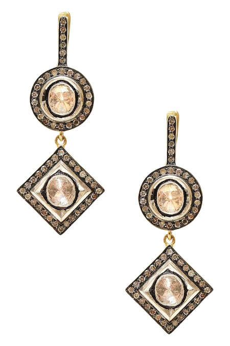 The Alchemy Studio Geometric Uncut Diamond Danglers 
