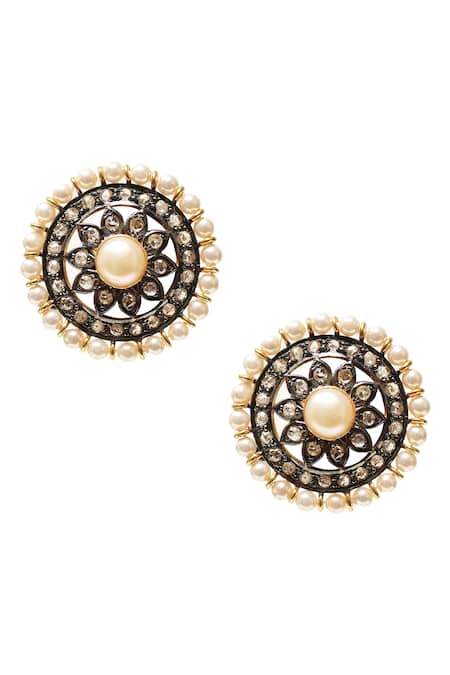 The Alchemy Studio Floral Diamond Stud Earrings 