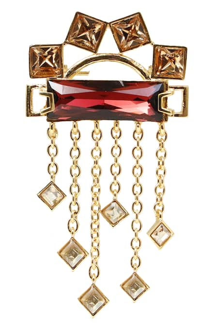 Esme by Aashna Dalmia Crystal Chain Brooch 