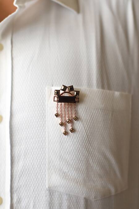 Esme By Aashna Dalmia Crystal Chain Brooch 