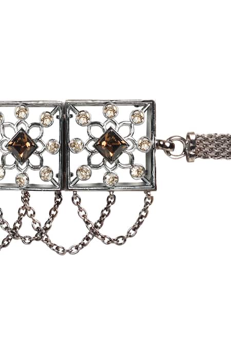 Buy Esme By Aashna Dalmia Silver Plated Artificial Stones Crystal Geometric Choker Online at Aza Fashions Buy_Esme By Aashna Dalmia_Silver Plated Artificial Stones Crystal Geometric Choker _Online_at_Aza_Fashions