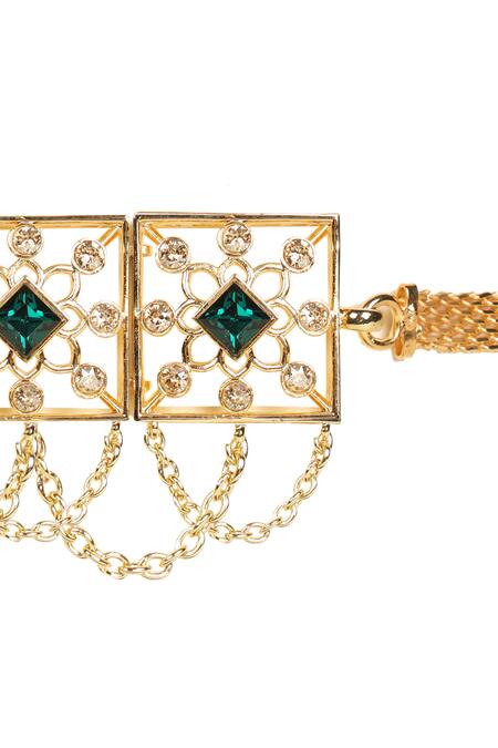 Esme By Aashna Dalmia Gold Plated Crystal Geometric Choker Online at Aza Fashions Esme By Aashna Dalmia_Gold Plated Crystal Geometric Choker _Online_at_Aza_Fashions