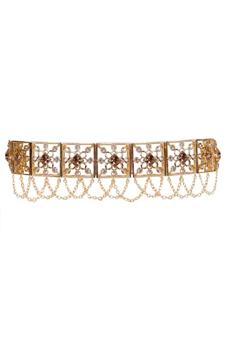 Esme by Aashna Dalmia Gold Plated Crystal Geometric Choker 
