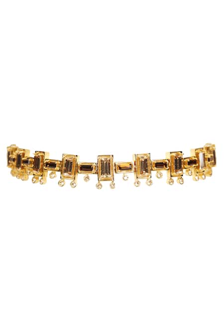 Esme By Aashna Dalmia Gold Plated Crystal Geometric Choker 