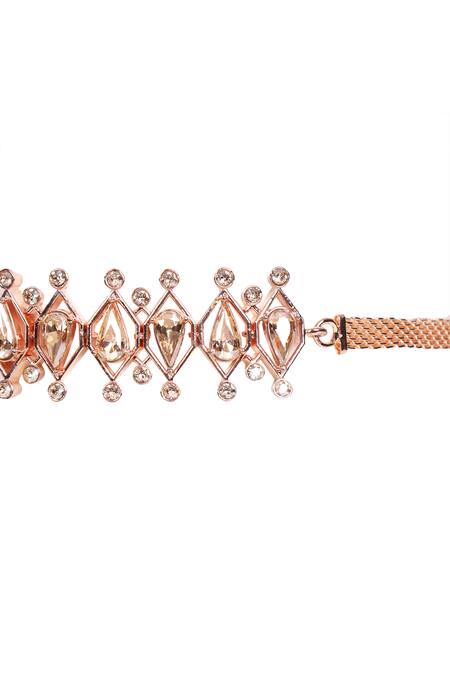 Esme By Aashna Dalmia Gold Plated Crystal Teardrop Choker Online at Aza Fashions Esme By Aashna Dalmia_Gold Plated Crystal Teardrop Choker _Online_at_Aza_Fashions