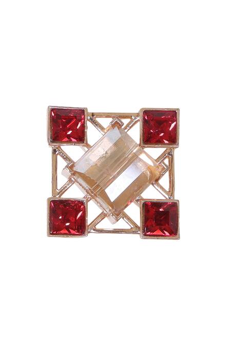 Esme By Aashna Dalmia Gold Plated Embellished Geometric Crystal Stud Earrings Online at Aza Fashions Esme By Aashna Dalmia_Gold Plated Embellished Geometric Crystal Stud Earrings _Online_at_Aza_Fashions