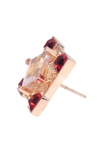 Buy Esme By Aashna Dalmia Gold Plated Embellished Geometric Crystal Stud Earrings Online at Aza Fashions Buy_Esme By Aashna Dalmia_Gold Plated Embellished Geometric Crystal Stud Earrings _Online_at_Aza_Fashions