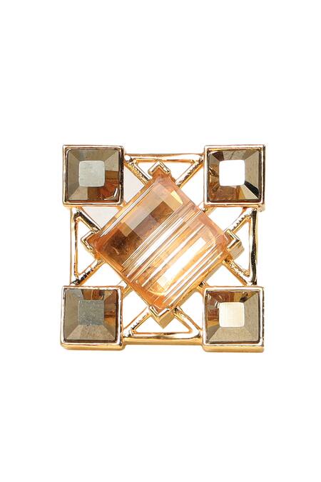 Shop Esme By Aashna Dalmia Gold Plated Embellished Geometric Crystal Stud Earrings Online at Aza Fashions Shop_Esme By Aashna Dalmia_Gold Plated Embellished Geometric Crystal Stud Earrings _Online_at_Aza_Fashions