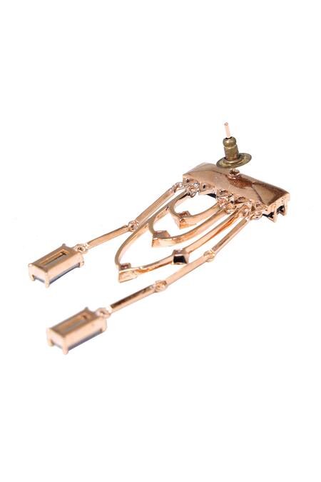 Esme By Aashna Dalmia Gold Plated Embellished Crystal Chain Danglers Online at Aza Fashions Esme By Aashna Dalmia_Gold Plated Embellished Crystal Chain Danglers _Online_at_Aza_Fashions