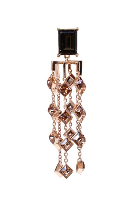 Esme By Aashna Dalmia Gold Plated Embellished Crystal Geometric Chandeliers Online at Aza Fashions Esme By Aashna Dalmia_Gold Plated Embellished Crystal Geometric Chandeliers _Online_at_Aza_Fashions