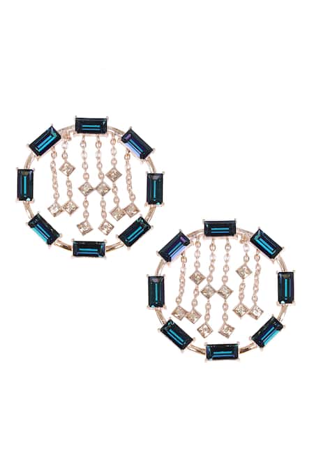 Esme By Aashna Dalmia  Crystal Chain Stud Earrings 