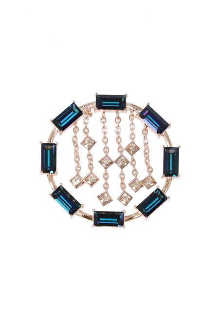 Esme By Aashna Dalmia Gold Plated Embellished Crystal Chain Stud Earrings Online at Aza Fashions Esme By Aashna Dalmia_Gold Plated Embellished Crystal Chain Stud Earrings _Online_at_Aza_Fashions