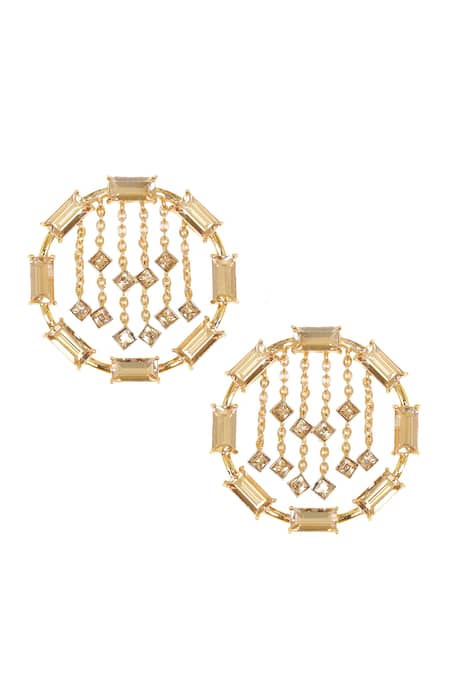 Esme By Aashna Dalmia  Crystal Chain Stud Earrings 