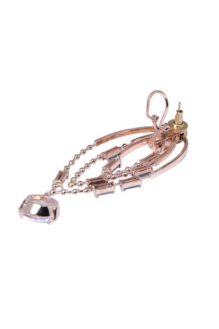 Shop Esme By Aashna Dalmia Gold Plated Embellished Crystal Cutwork Danglers Online at Aza Fashions Shop_Esme By Aashna Dalmia_Gold Plated Embellished Crystal Cutwork Danglers _Online_at_Aza_Fashions