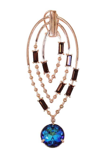 Shop Esme By Aashna Dalmia Gold Plated Embellished Crystal Cutwork Danglers at Aza Fashions Shop_Esme By Aashna Dalmia_Gold Plated Embellished Crystal Cutwork Danglers _at_Aza_Fashions