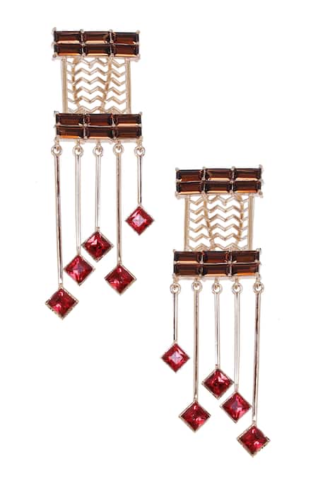Esme by Aashna Dalmia Crystal Geometric Danglers 