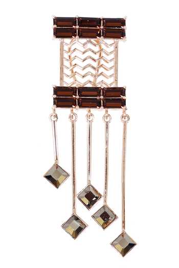 Shop ESME Gold Plated Crystals, Cut Work Gold-tone Danglers With at Aza Fashions Shop_ESME_Gold Plated Crystals, Cut Work Gold-tone Danglers With _at_Aza_Fashions