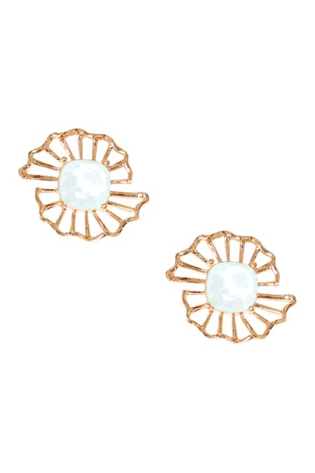 Esme by Aashna Dalmia Crystal Floral Stud Earrings 