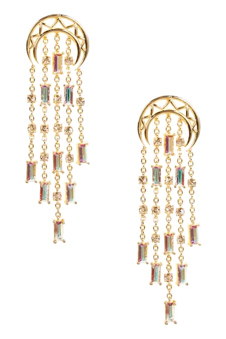 Esme by Aashna Dalmia Tiered Crystal Danglers 