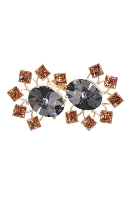 Esme By Aashna Dalmia Gold Plated Crystal Ring 