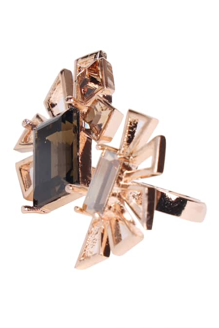 Esme By Aashna Dalmia Gold Plated Crystal Geometric Ring Online at Aza Fashions Esme By Aashna Dalmia_Gold Plated Crystal Geometric Ring _Online_at_Aza_Fashions