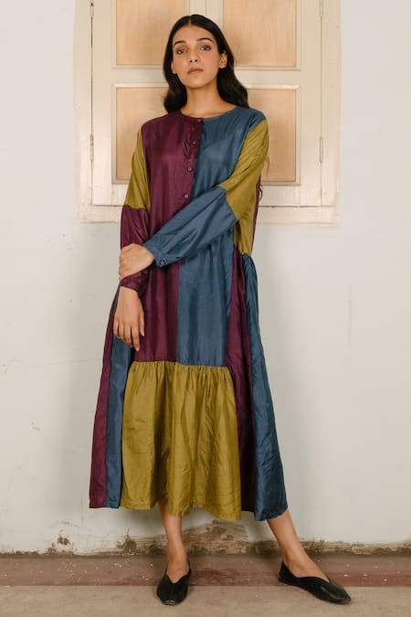 Ayaka Color Block Tiered Dress 