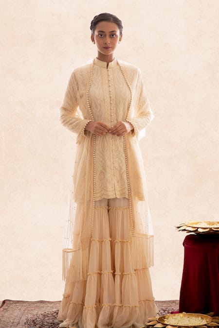 Evra by Nikita Chikankari Kurta Sharara Set 