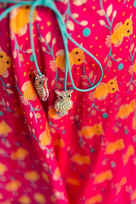 Little Luxury Pink Brocade Tassels, Embroidery Lehenga Set at Aza Fashions Little Luxury_Pink Brocade Tassels, Embroidery Lehenga Set _at_Aza_Fashions