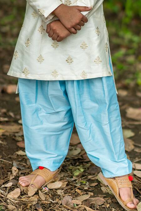 Little Luxury Beige Linen, Silk, Cotton Embroidery Kurta Set Online at Aza Fashions Little Luxury_Beige Linen, Silk, Cotton Embroidery Kurta Set _Online_at_Aza_Fashions