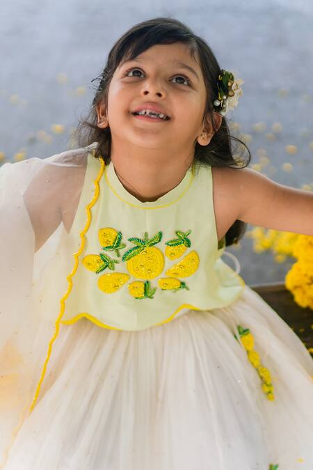 Buy Little Luxury White Tussar, Organza Beads, Embroidery Lehenga Set Online at Aza Fashions Buy_Little Luxury_White Tussar, Organza Beads, Embroidery Lehenga Set _Online_at_Aza_Fashions