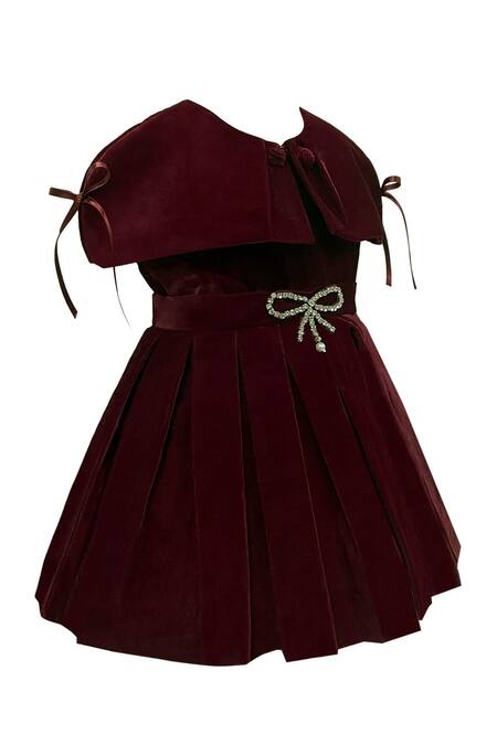 Wedding Wear Maroon Viscose Velvet Gown