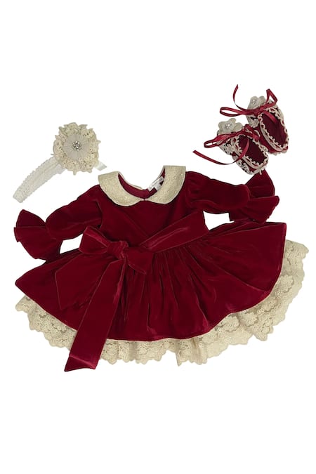 Ralph Lauren hand Smoked Holiday Baby Girl's Velvet Dress & Bloomers Set.Sz  12M | eBay