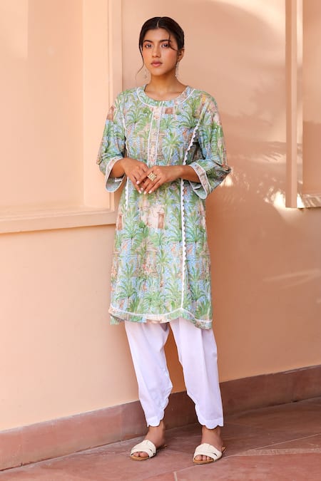 Sage Saga Oasis Printed Tunic  For Kids