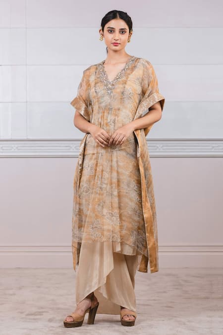 Tarun Tahiliani Organza Silk Kaftan & Dhoti Set 