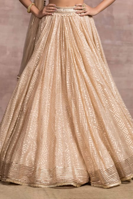 Buy_Tarun Tahiliani_Gold Silk Organza Brocade Round Bridal Lehenga Set _Online_at_Aza_Fashions