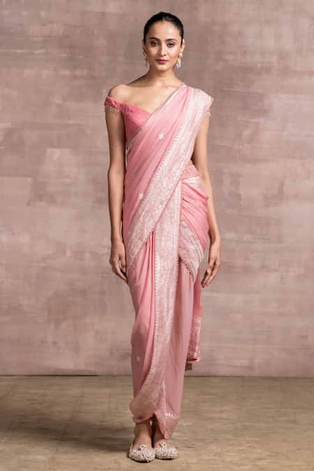 Tarun Tahiliani Handloom Draped Saree with Blouse 