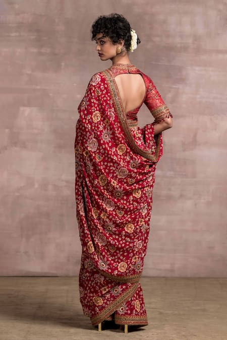 Buy Red Sarees for Women by Ri-wah Online | Ajio.com