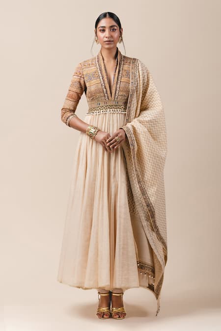 Tarun Tahiliani Chanderi Anarkali Set 