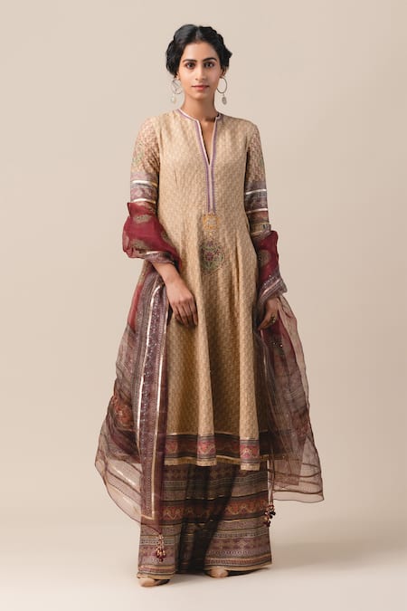 Tarun Tahiliani Matka Silk Kalidar Kurta & Pant Set 