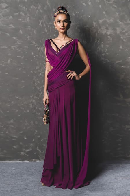 Tarun Tahiliani Draped Saree Gown 