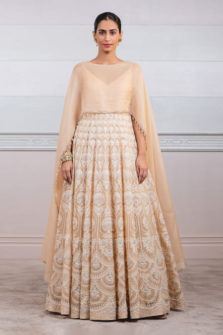 Tarun Tahiliani Embroidered Cape Anarkali  