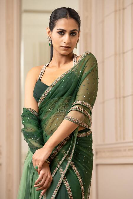 Buy Kajal Aggarwal Green Silk Traditional Saree Online : Italy 
